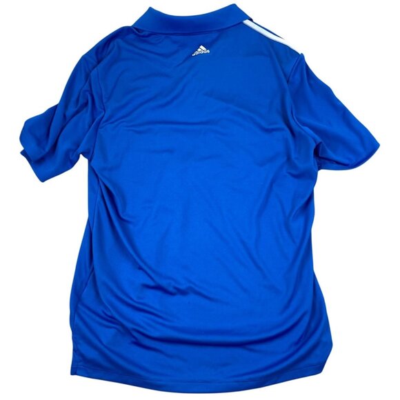 Adidas Mens Polo Shirt Medium Aeroready Climacool Short Sleeve Blue Athletic - Picture 2 of 10